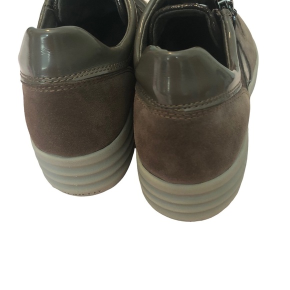 Stonefly Brown Glitter Suede Patent Leather Mid Top Sneaker. Size 7. - Picture 13 of 16